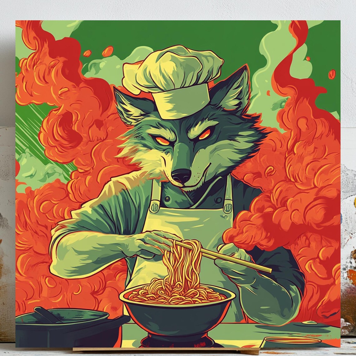 Wolf Culinary Art, Surrealism Whimsical Decor