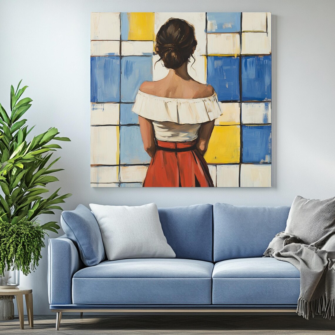Figurative Woman Painting, Minimalist Female Silhouette - Image 2
