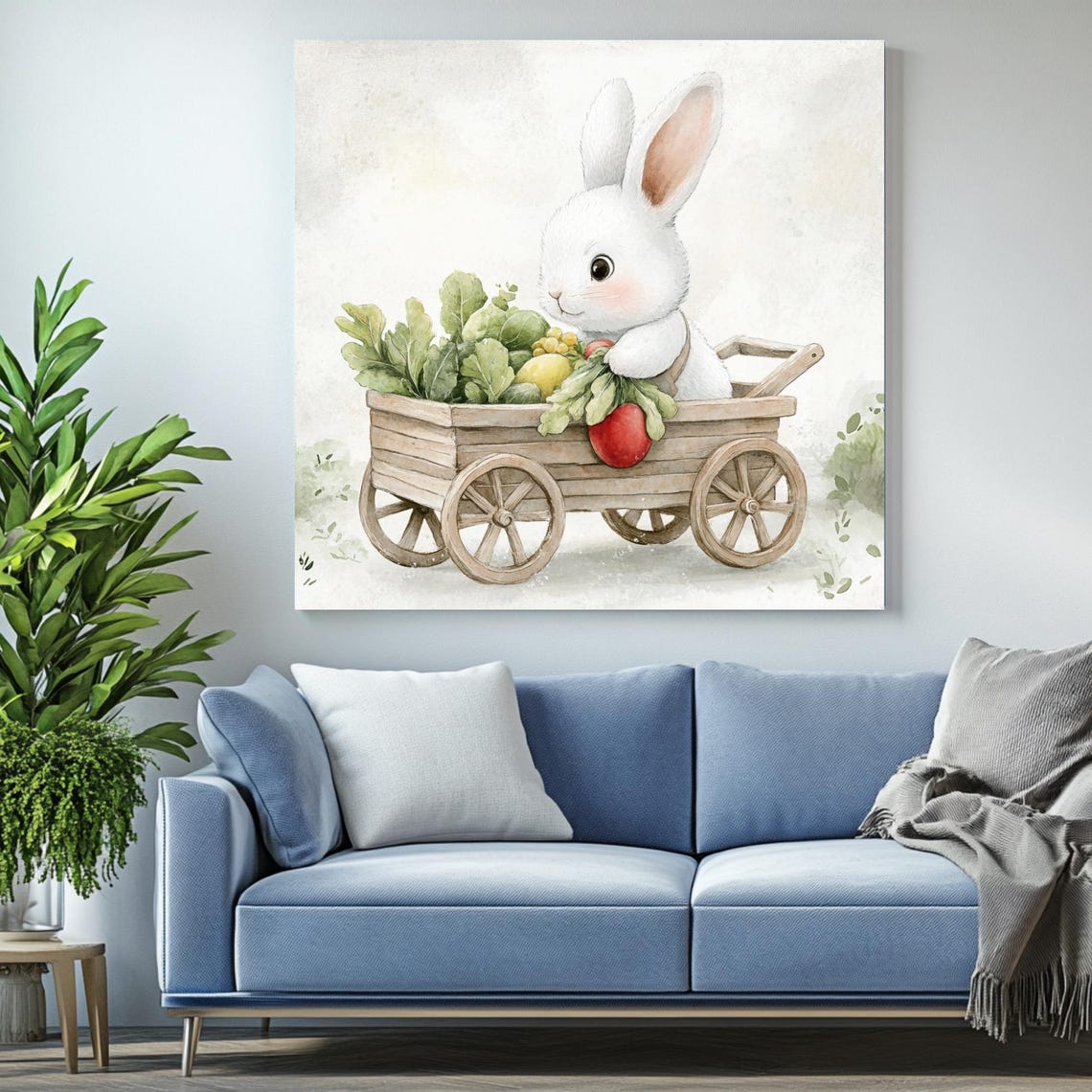 Bunny Art Print, Vegetable Kitchen Decor - Image 2