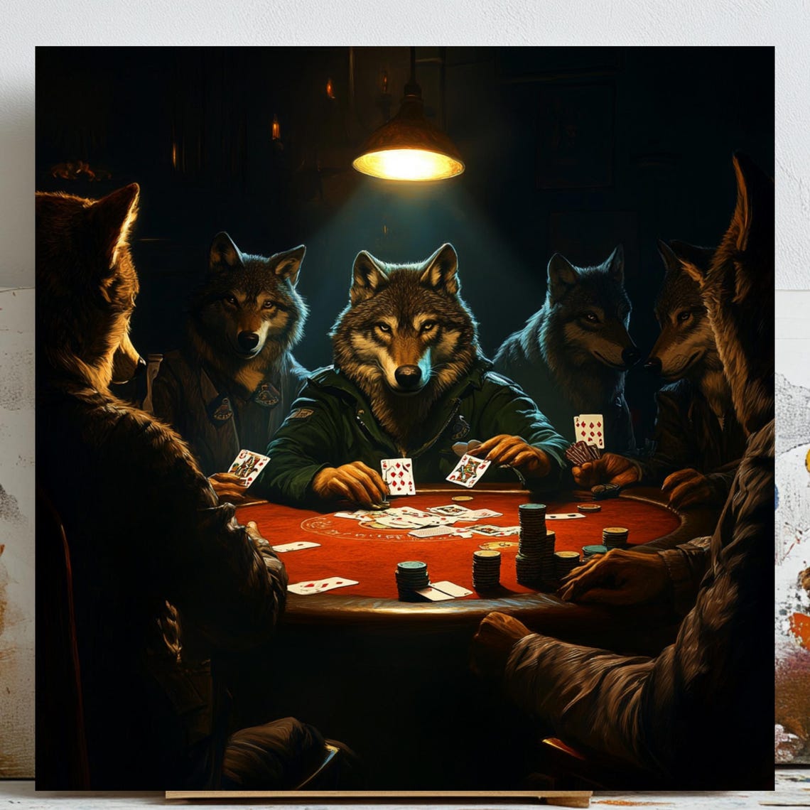 Wolf Playing Card, Minimalist Nursery Decor