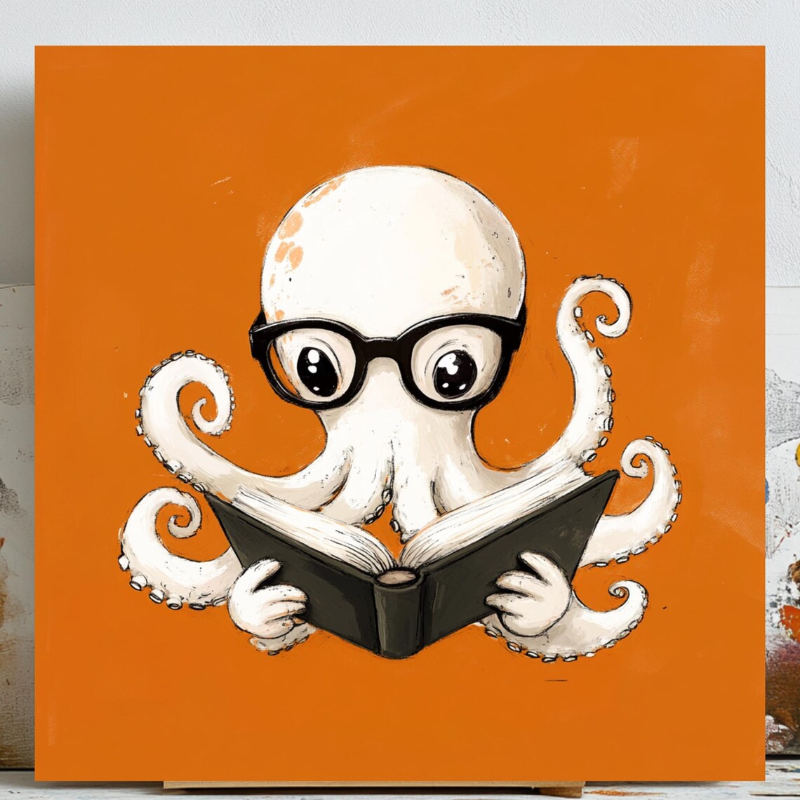 Octopus Art Print, Reading Nook Decor