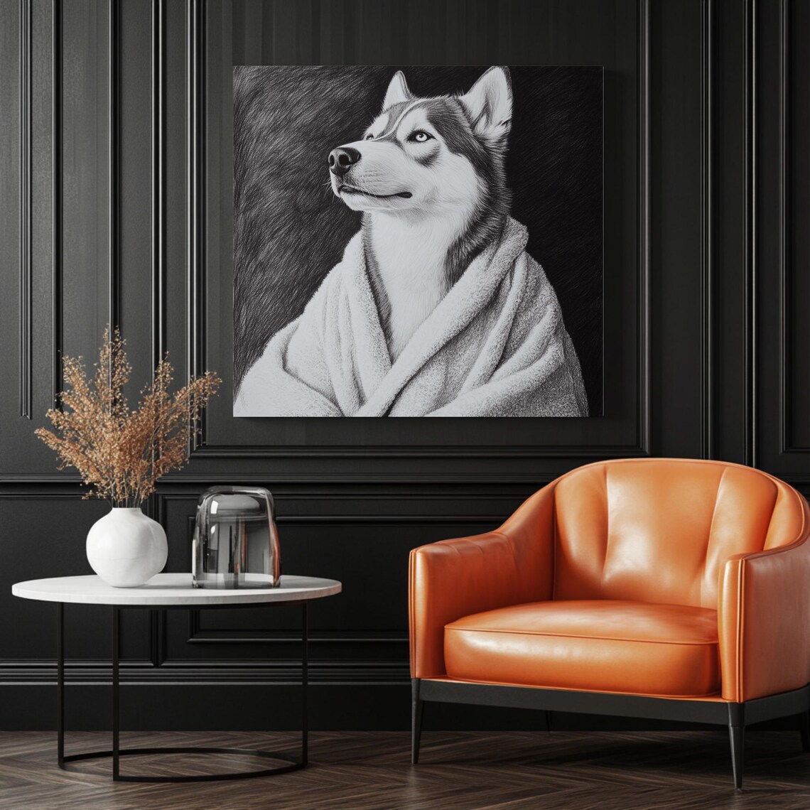 Wolf In Bathrobe, Funny Bathroom Decor Art Print - Image 3