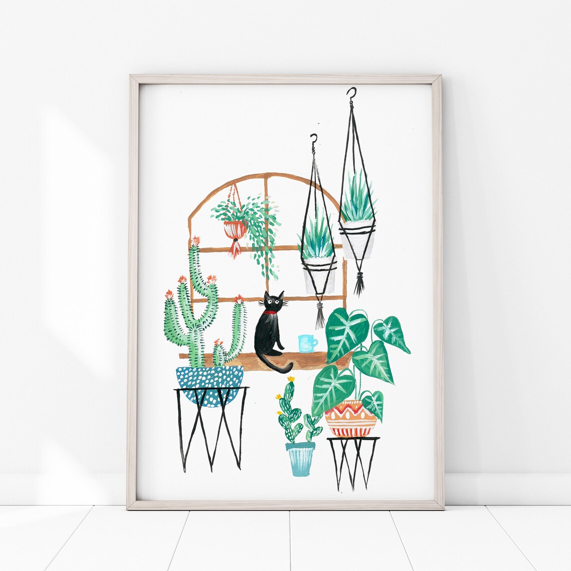 Black Cat Cat Illustration Art Print, Cat Lover Gift - Image 4