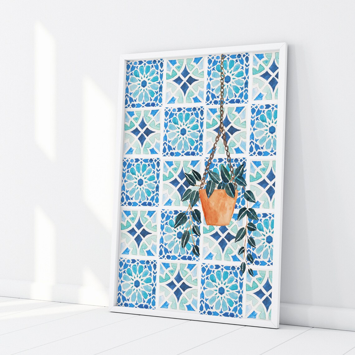 Moroccan Tiles Botanical Print, Botanical Illustration - Image 3