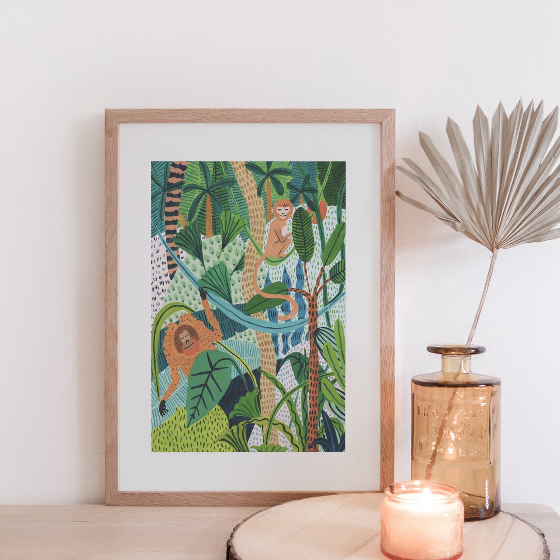 Monkey Botanical Illustration Print, Tropical Nursery Decor - Image 3