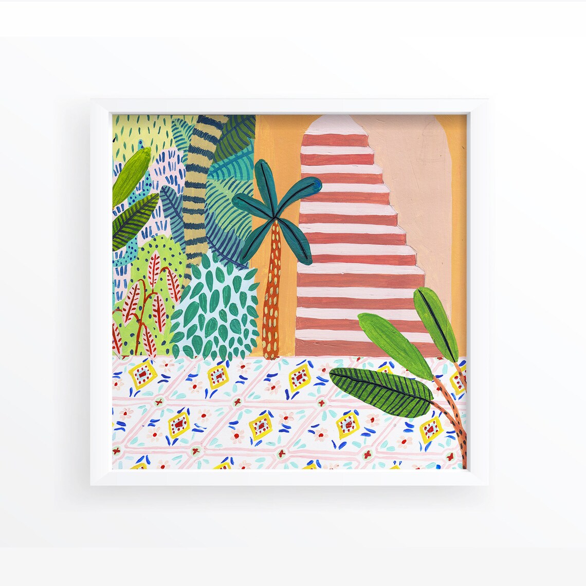 Jungle Staircase Moroccan Botanical Art Print - Image 5