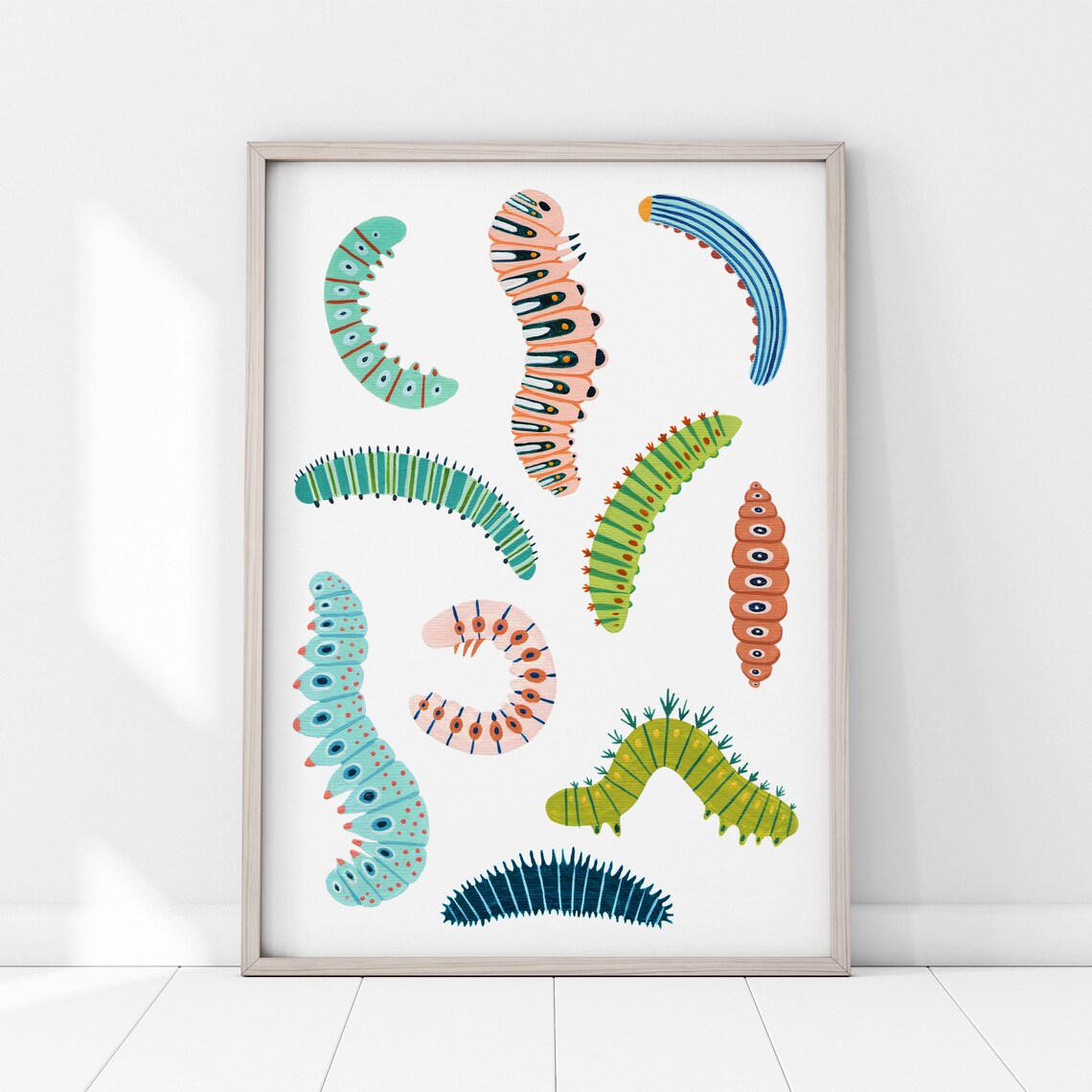 Caterpillar Nursery Bug Art Print, Woodland Decor - Image 2