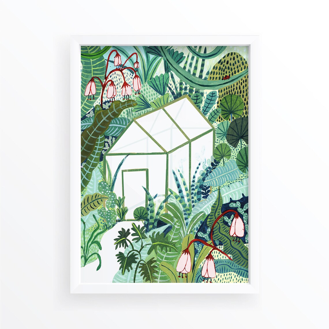 Jungle Greenhouse Botanical Illustration Art Print