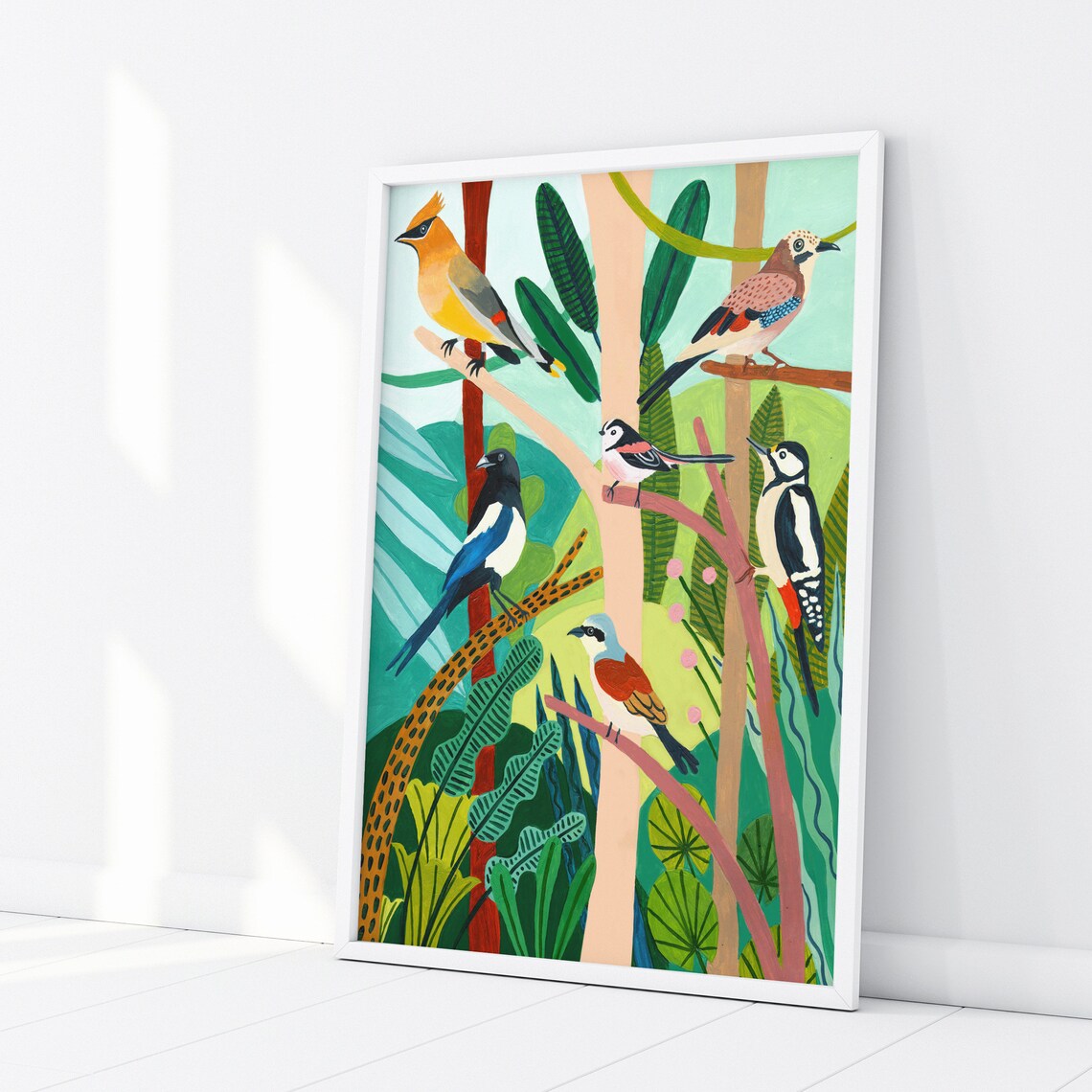 British Birds Botanical Illustration Art Print - Image 3
