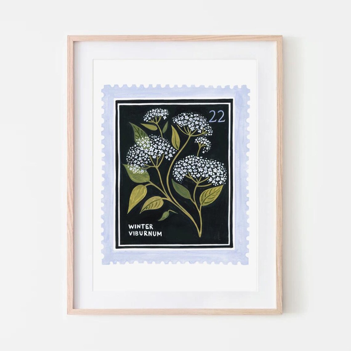Winter Viburnum Vintage Botanical Art Print