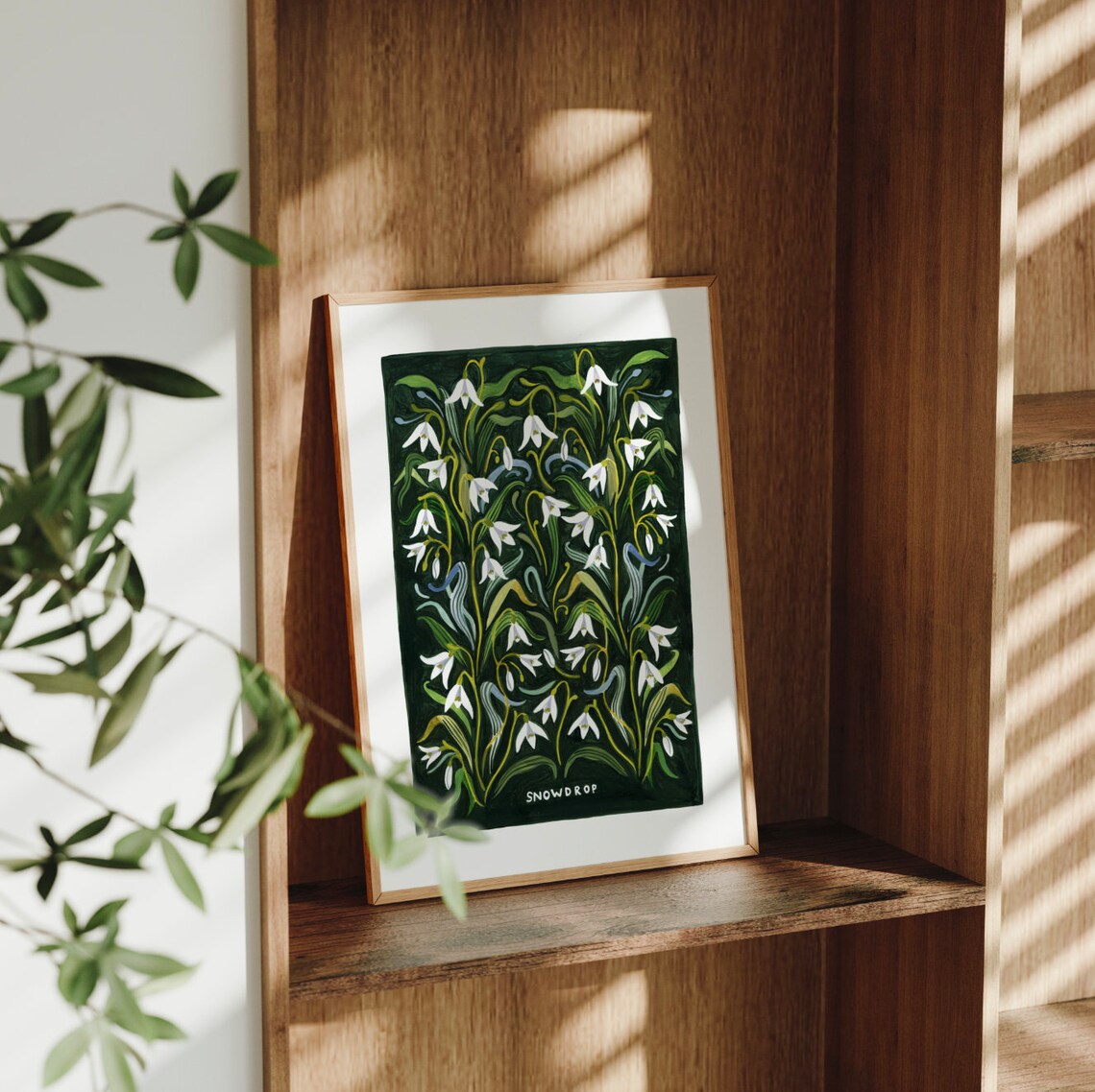 Snowdrop Art Print, Vintage Botanical Wall Art - Image 3