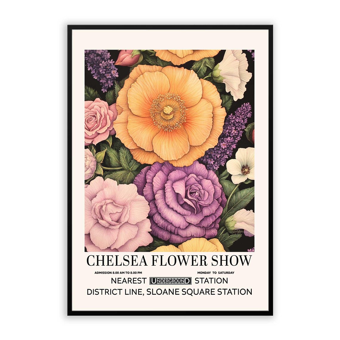 Floral Wall Art Print Elegant Home Decor Victorian Flower Painting Romantic Art Print Unique Gift For Mother Luxury Chelsea Flower Show Art - Image 2