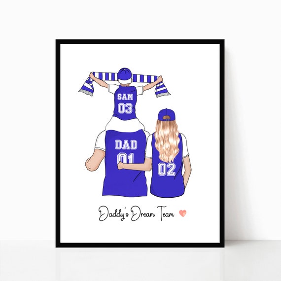Dad Birthday Personalised Gift Daddys Dream Team Print Football Family Print Granddad Dad Birthday Gift Soccer Family