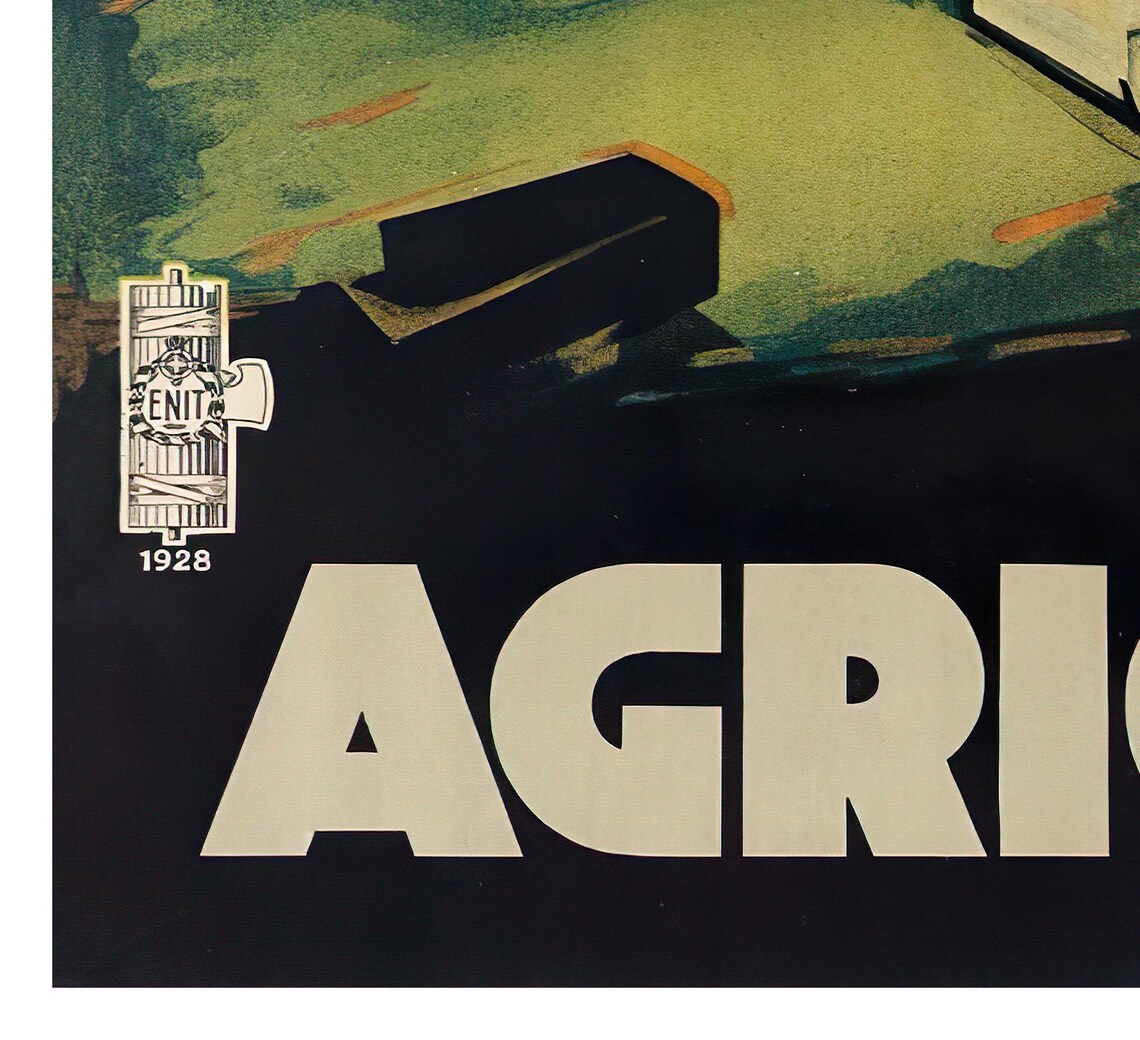 Agrigento Sicily Greek Temple Ruins Vintage Italy Travel Poster - Image 2