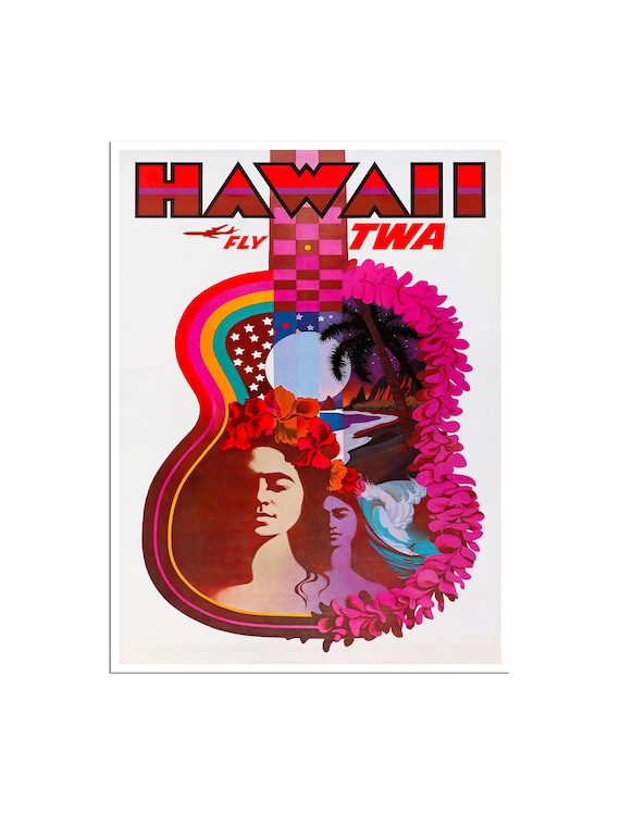 Hawaii Art Retro Twa Travel Poster Vintage Print Xr989a