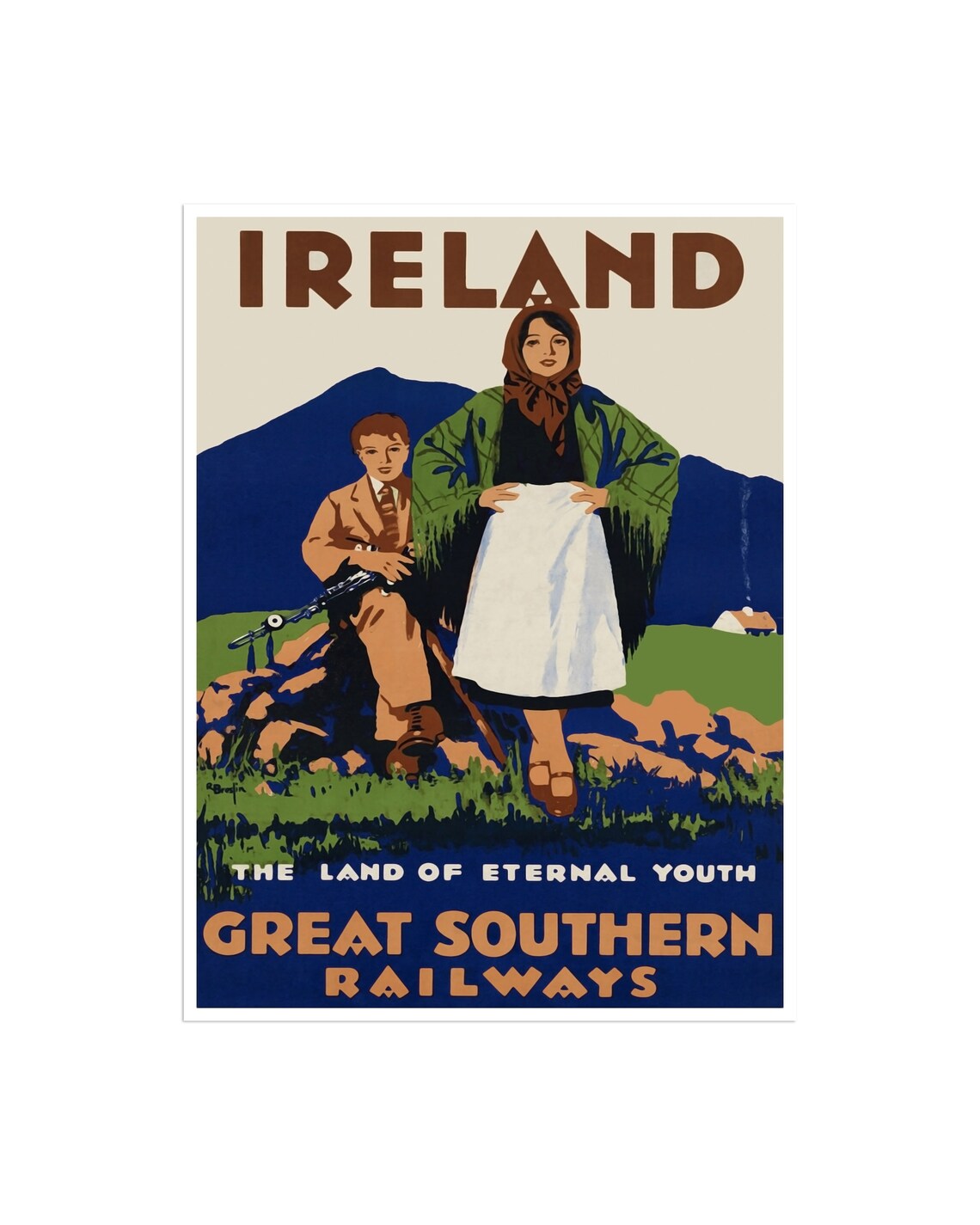 Ireland Travel Poster, Irish Home Decor Art Print