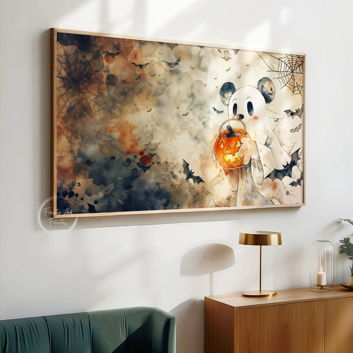 Halloween Mouse Ghost Frame Tv Art Cute Ghost Mouse Frame Tv Art Spooky Season Screensaver - Image 4