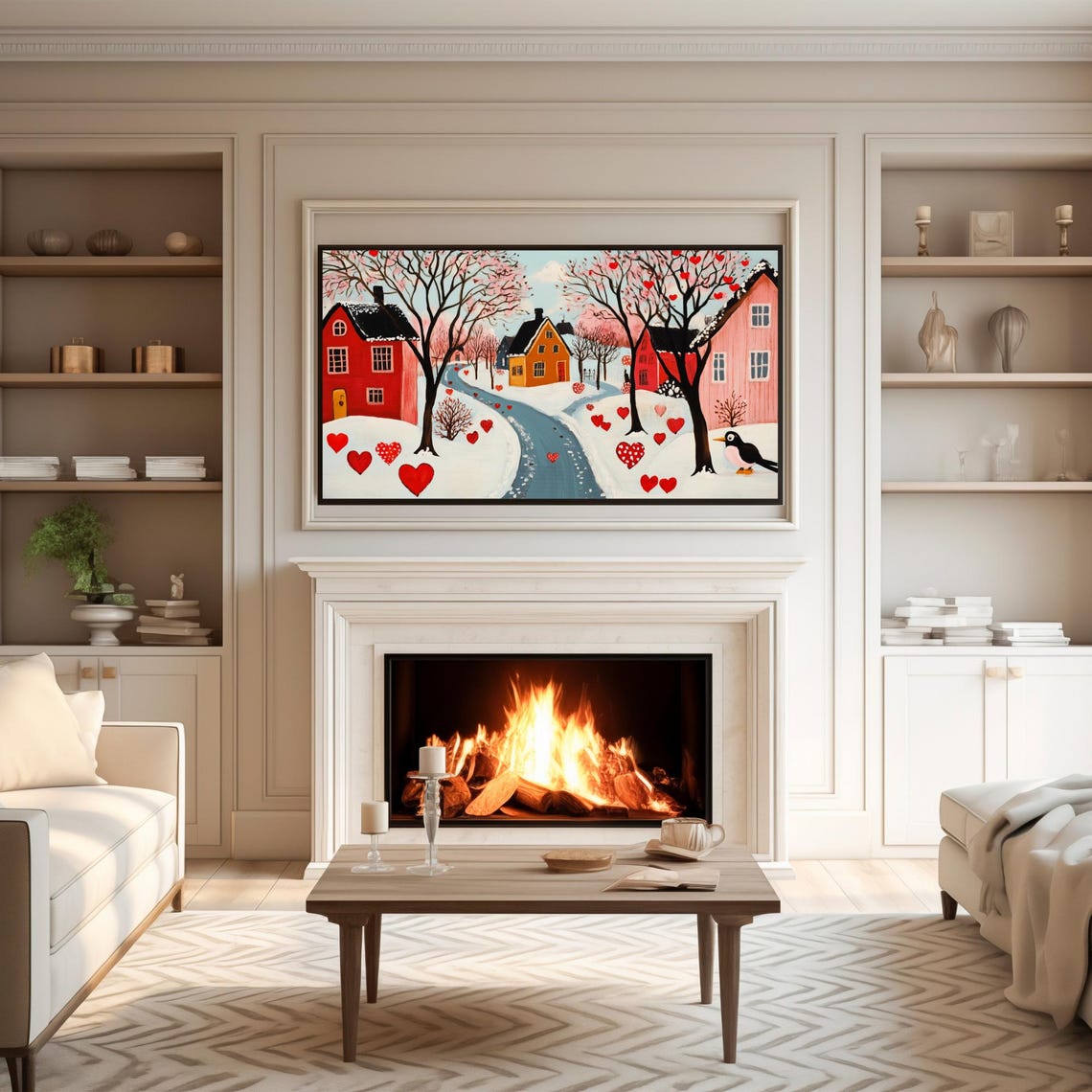 Frame TV Art Whats Included Card with Hearts Village Lane Print - Image 3