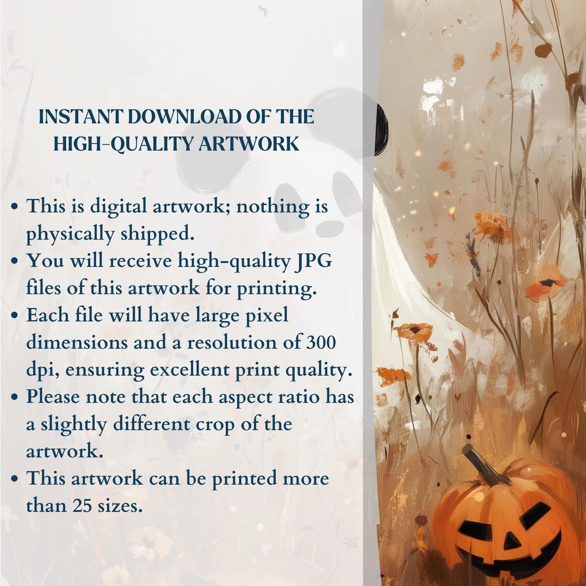 Halloween Mouse Ghost Wall Art Cute Ghost Mouse Spooky Season Painting Trendy Halloween Art - Image 3