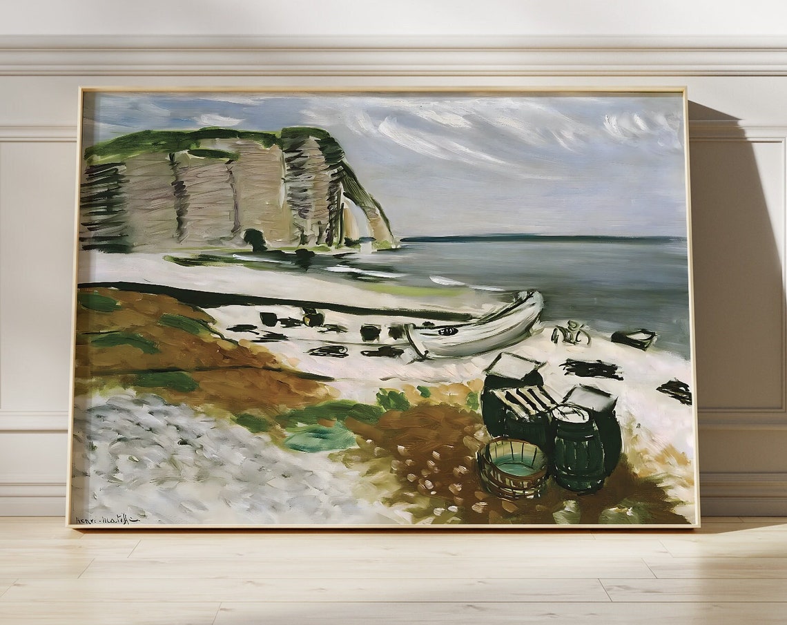 Henri Matisse Etretat Coastal Cliffs Beach Boats Landscape Poster