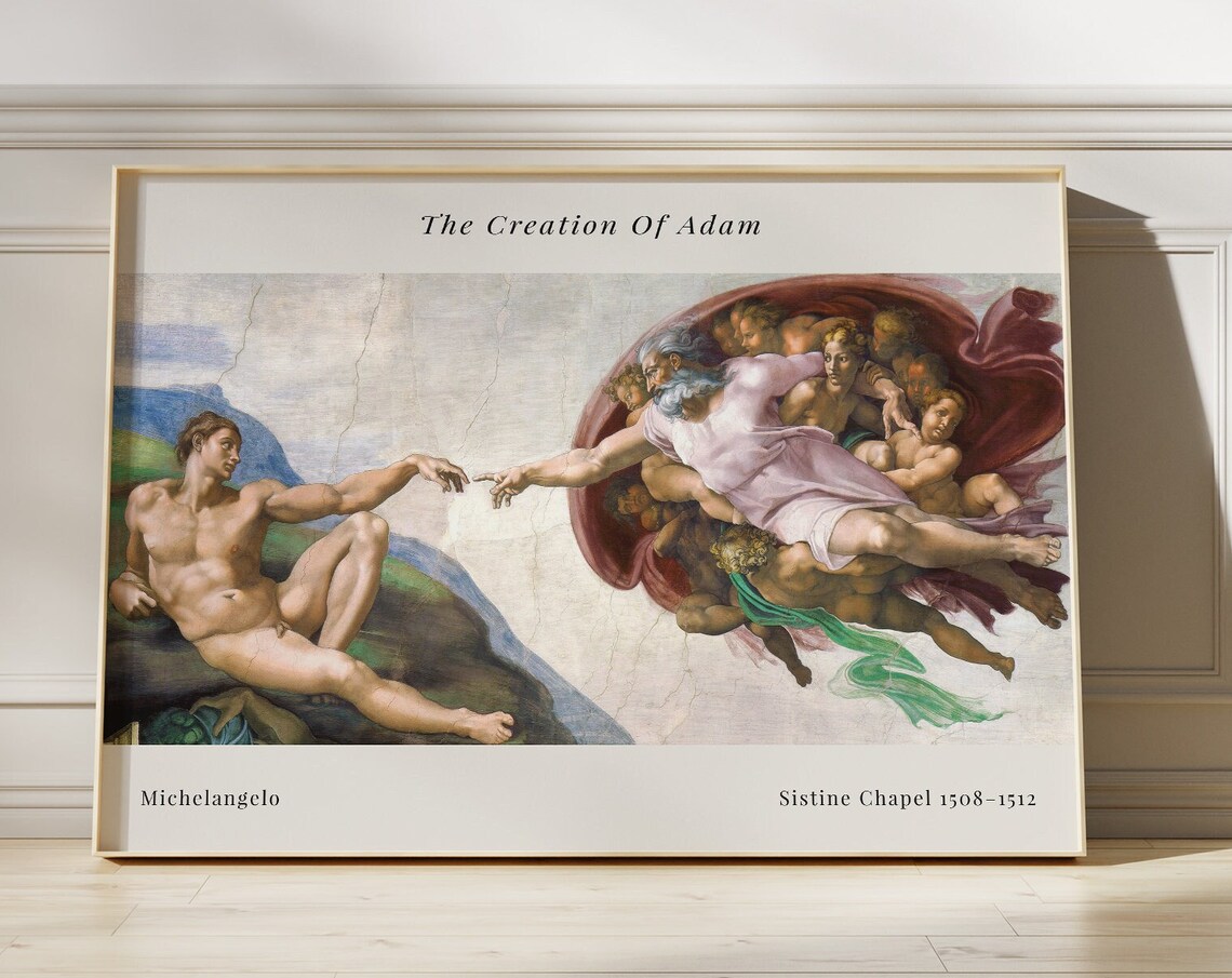 The Creation Of Adam Art Print, Sistine Chapel