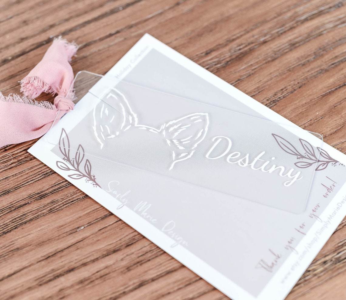 Custom Dog Ear Outline Bookmark with Name Destiny Pet Gift Poster