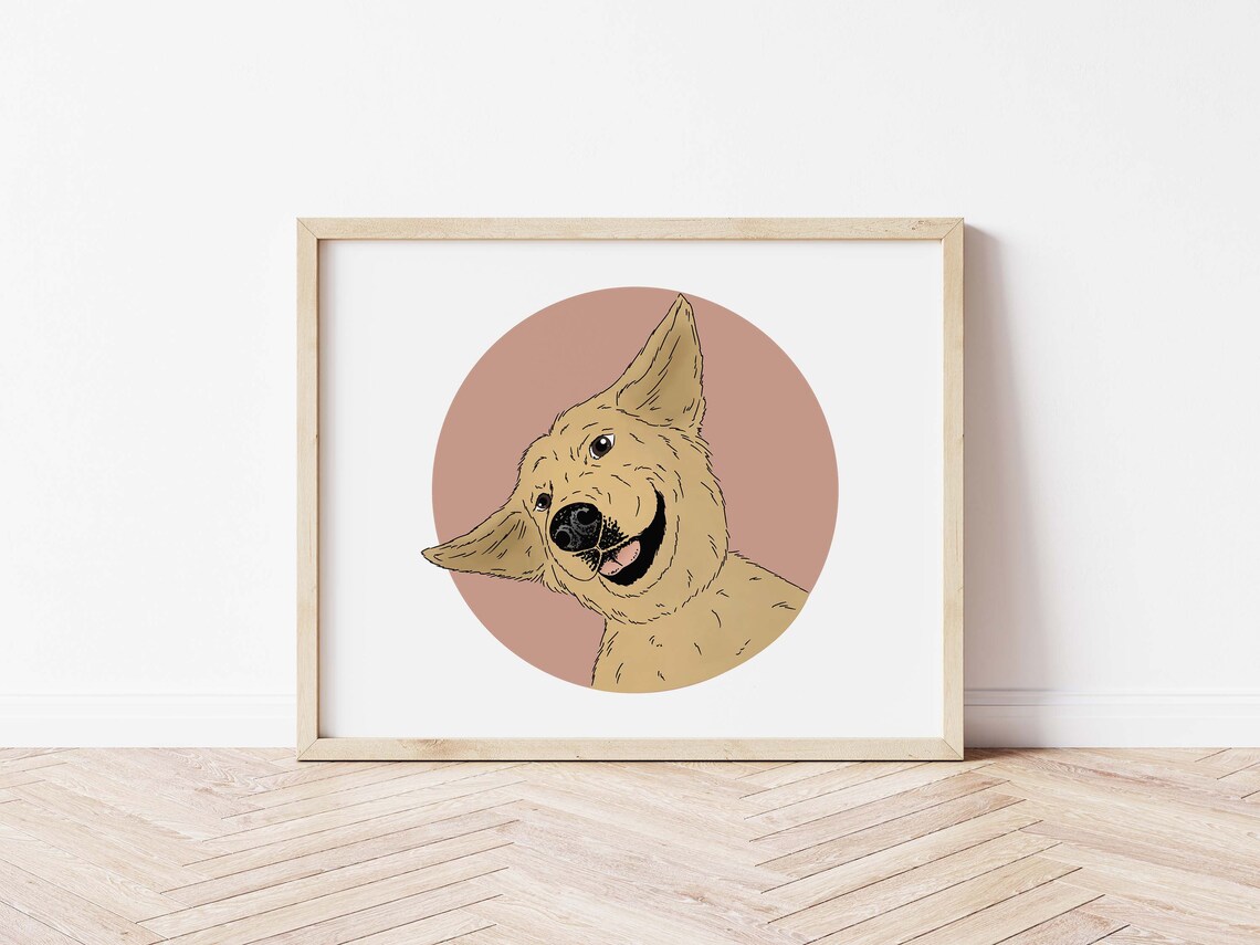 Shih Tzu Wearing Santa Hat Christmas Holiday Dog Line Art Poster - Image 2