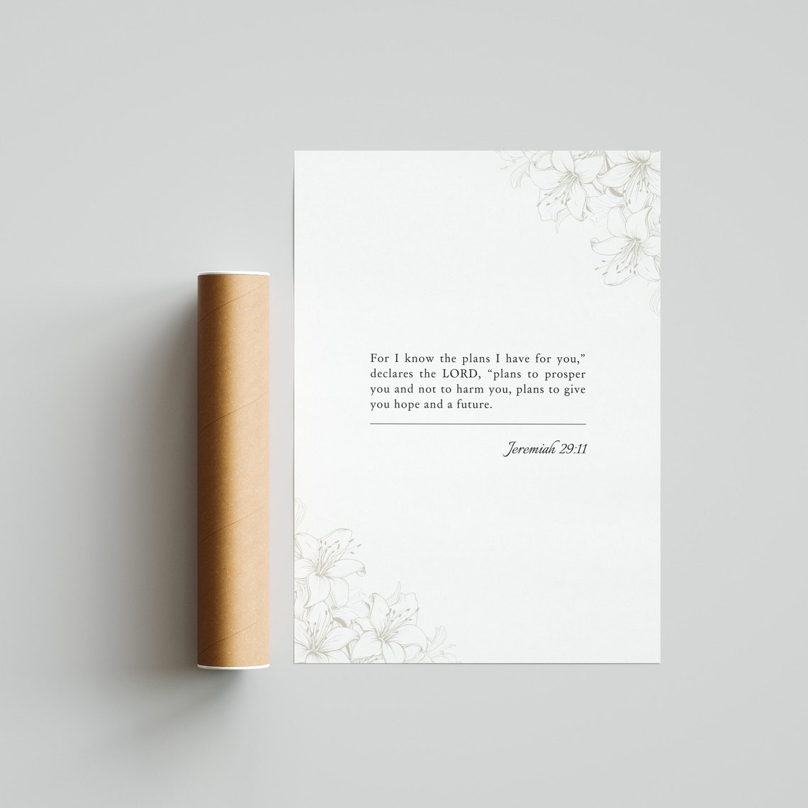 Jeremiah 29:11 Bible Verse Floral Christian Inspirational Poster - Image 5