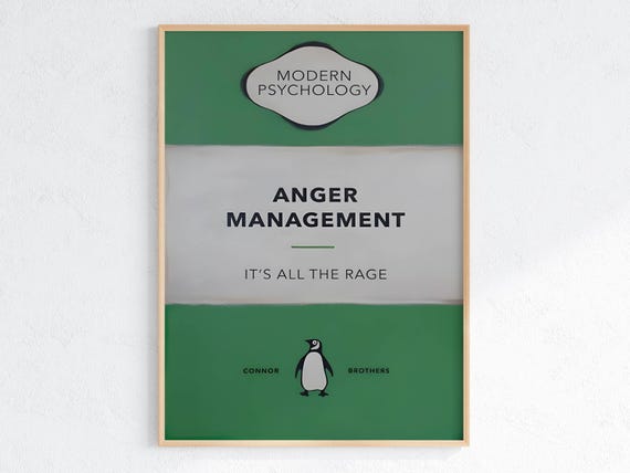 The Connor Brothers Anger Management Thought Provoking Art Print Unique Gift Idea Satirical Home Decor Bold Wall Art
