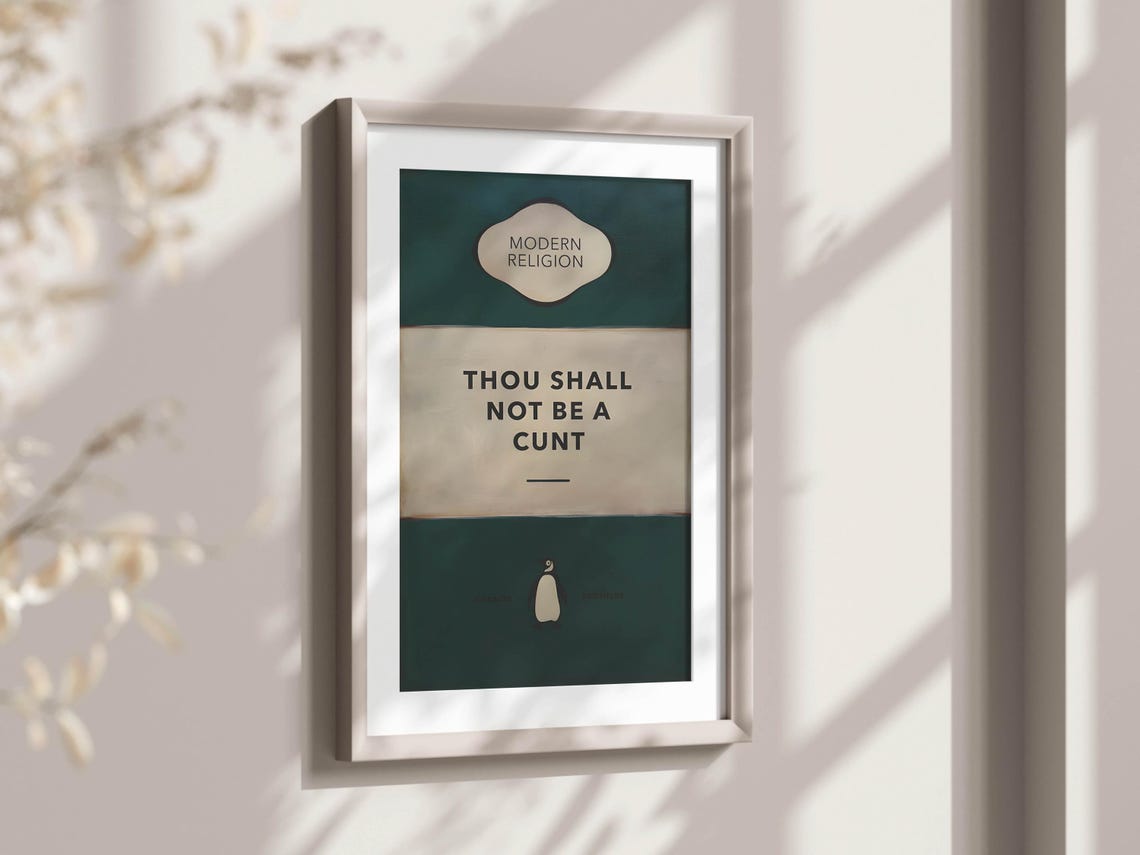 Thou Shalt Not Be A Cunt Modern Religion Satire Book Art Poster - Image 2