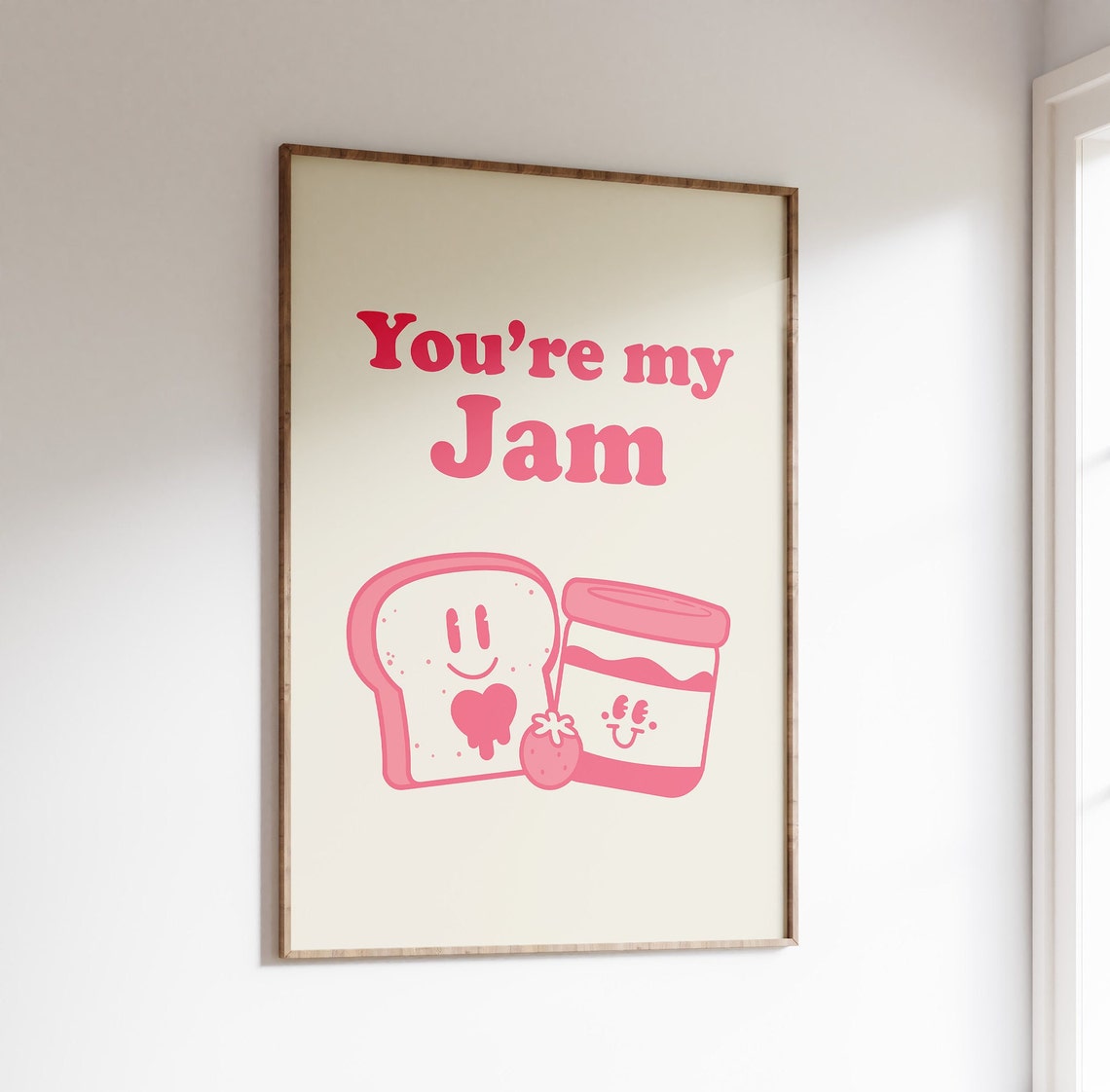 You Are My Jam Cute Toast And Jam Jar Valentine Quote Poster