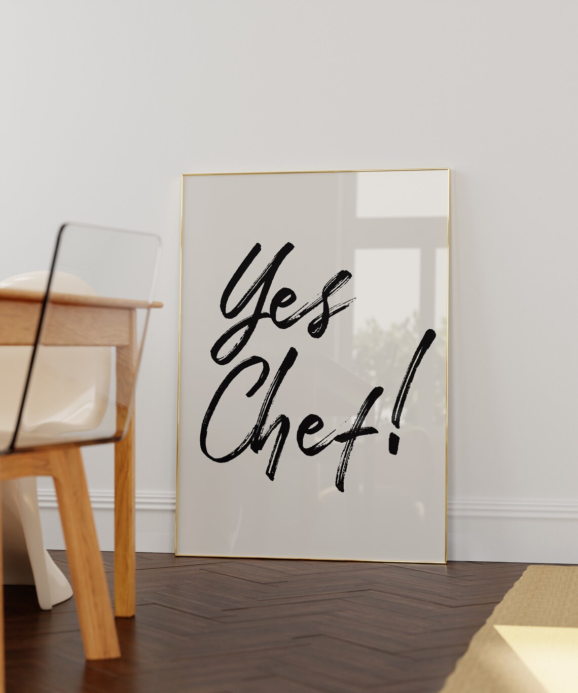 Yes Chef Funny Kitchen Art Print, Minimalist Decor - Image 2