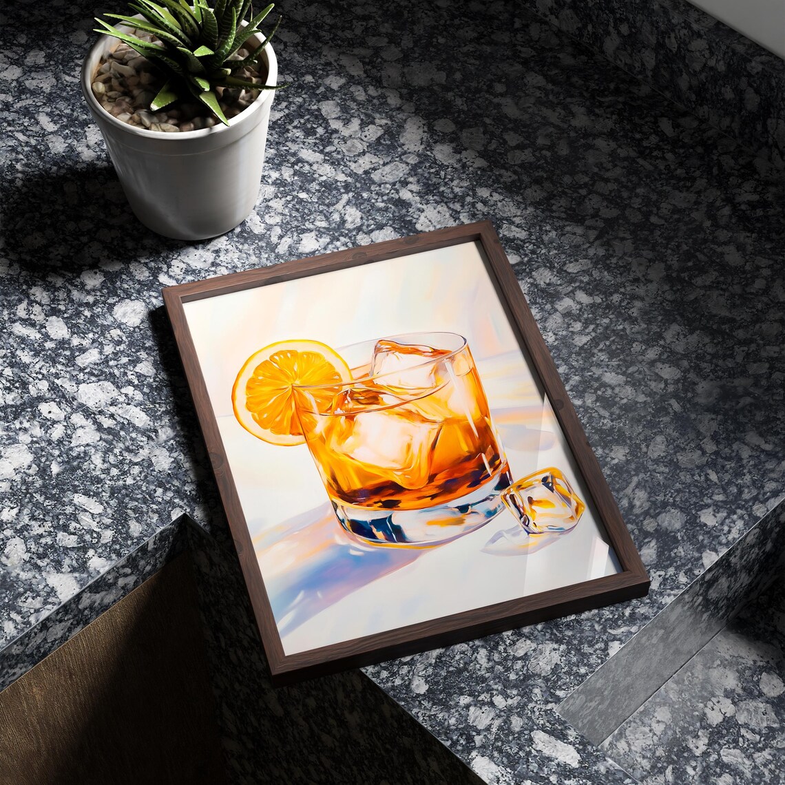 Old Fashioned Cocktail Painting, Bar Decor - Image 3