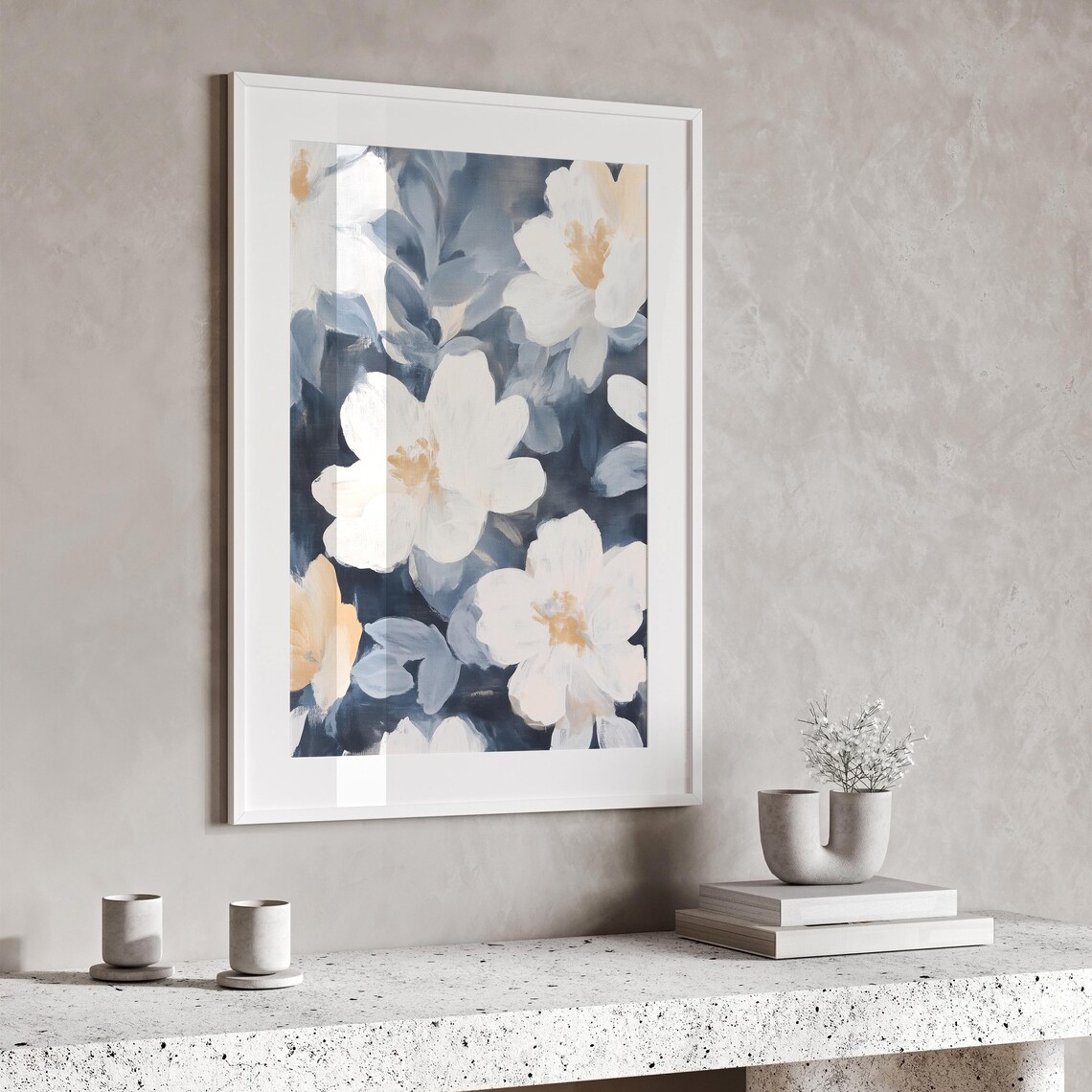 Abstract Flower Painting, Minimalist Botanical Decor - Image 3