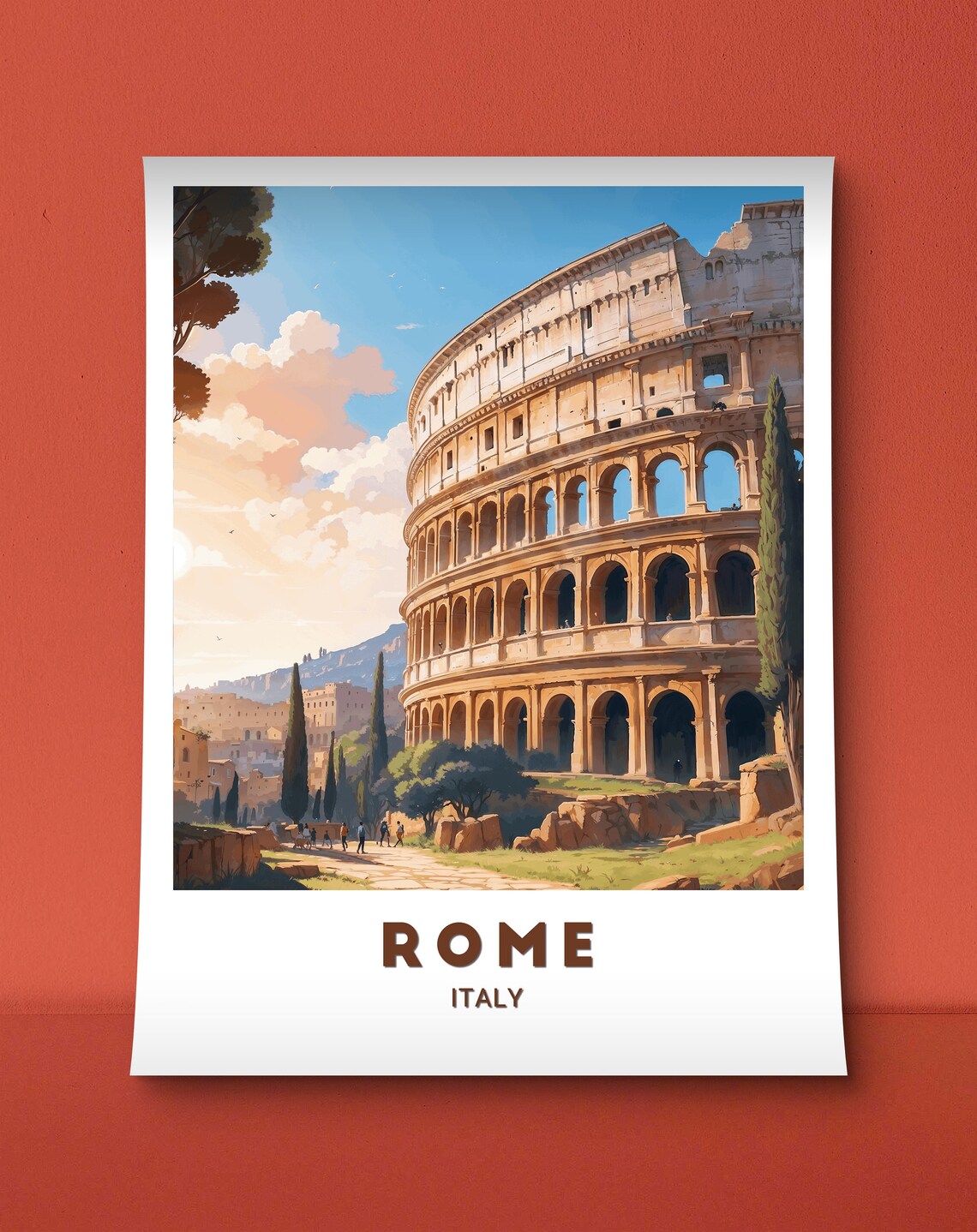 Rome Italy Colosseum Ancient Amphitheater Sunny Day Travel Poster - Image 3