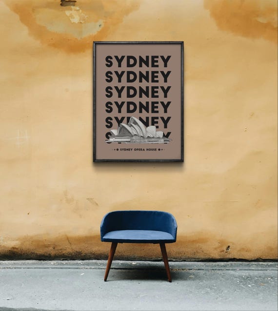 Sydney Poster Sydney Opera House Art Australia Wall Decor Print Modern Travel Poster Gift For Architecture Lovers
