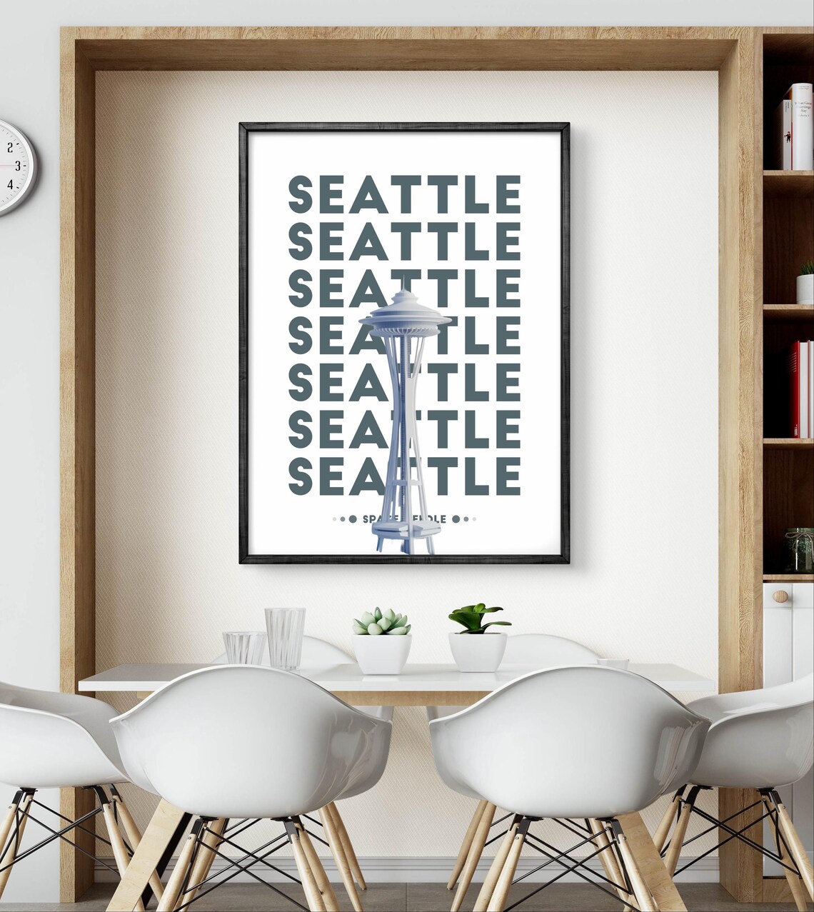 Seattle Space Needle, Modern Skyline Poster - Image 3