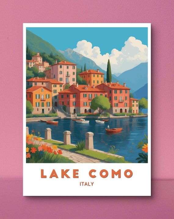 Lake Como Poster Stunning Art Print Showcasing The Picturesque Charm And Beauty Of Italys Lake Como