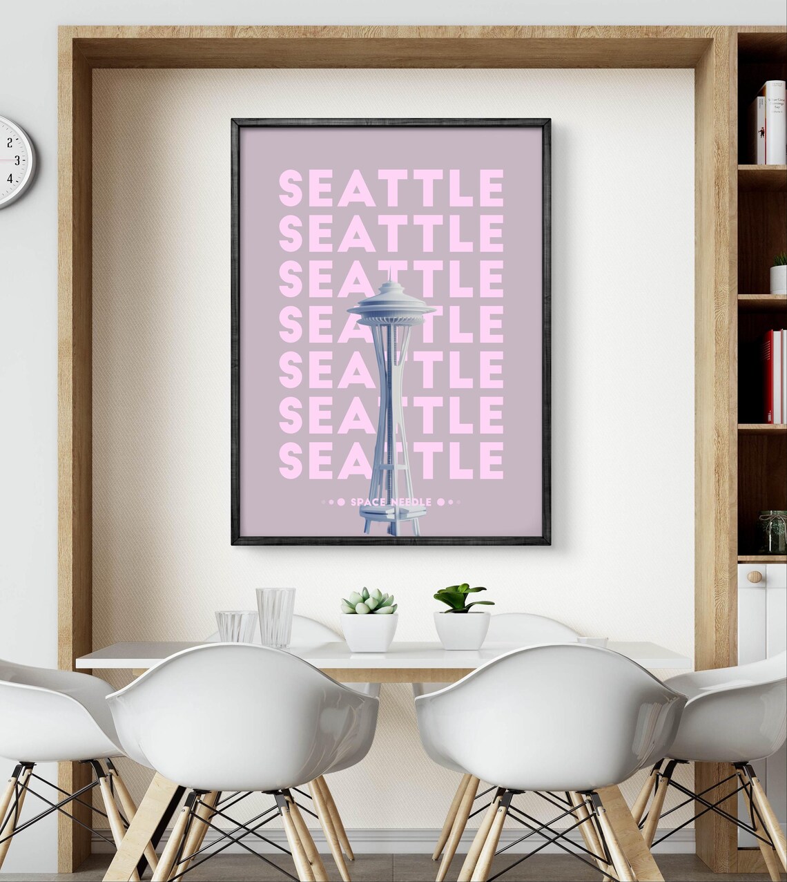 Seattle Space Needle Modern Art Print, Office Decor - Image 2