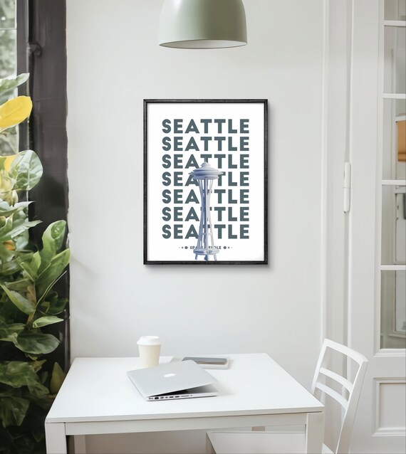 Seattle Space Needle, Modern Skyline Poster