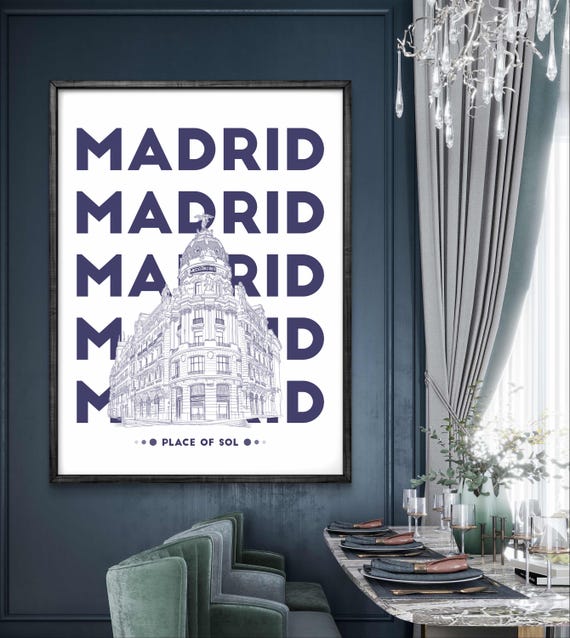 Madrid Poster, Spain Architecture Urban Illustration