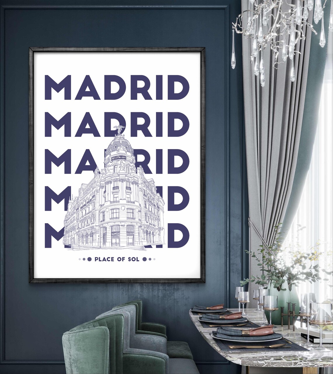 Madrid Poster, Spain Architecture Urban Illustration