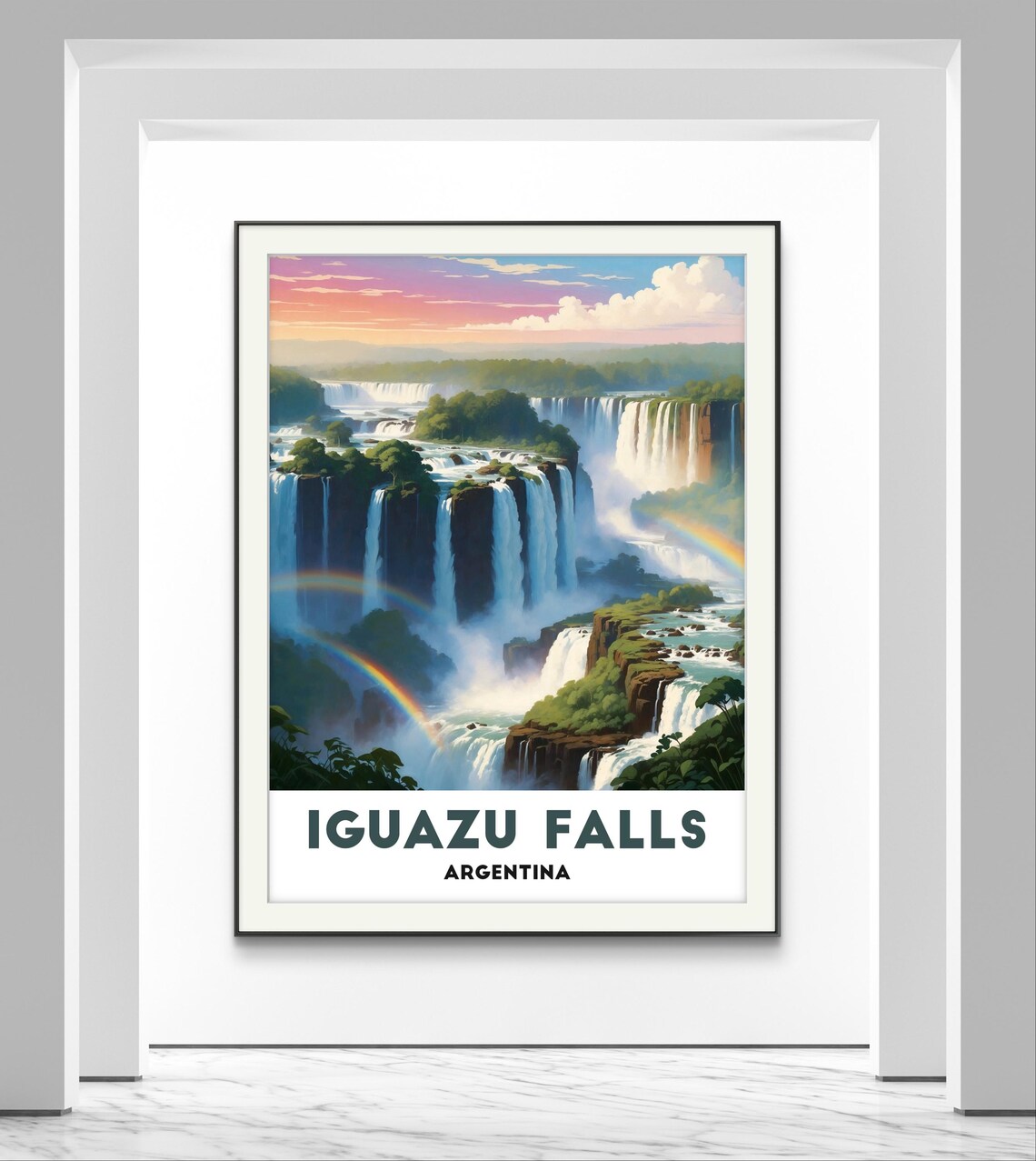 Iguazu Falls Argentina Rainbow Cascades Lush Jungle Travel Poster - Image 3