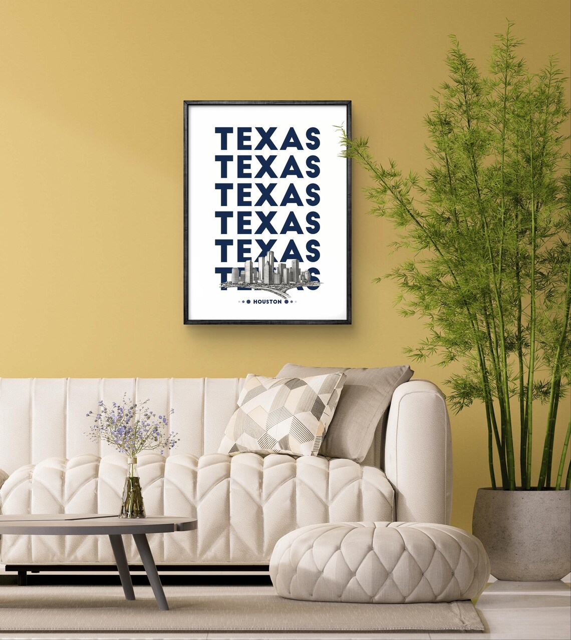Texas Houston Skyline, Modern Wall Art For City Lovers