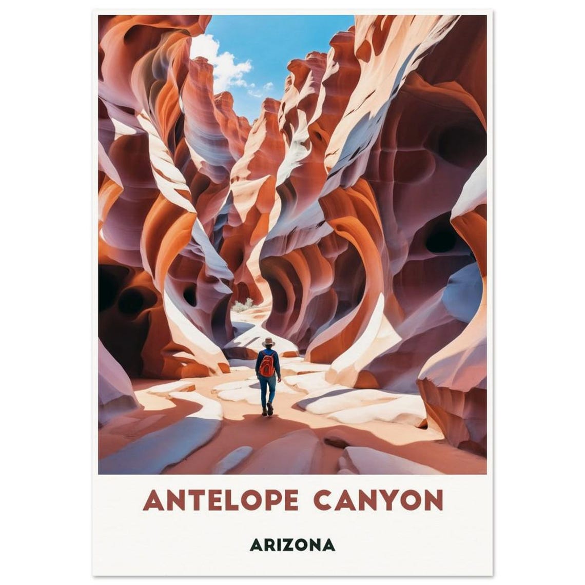 Antelope Canyon Poster Stunning Slot Canyon Adventure Arizona Travel Poster - Image 3