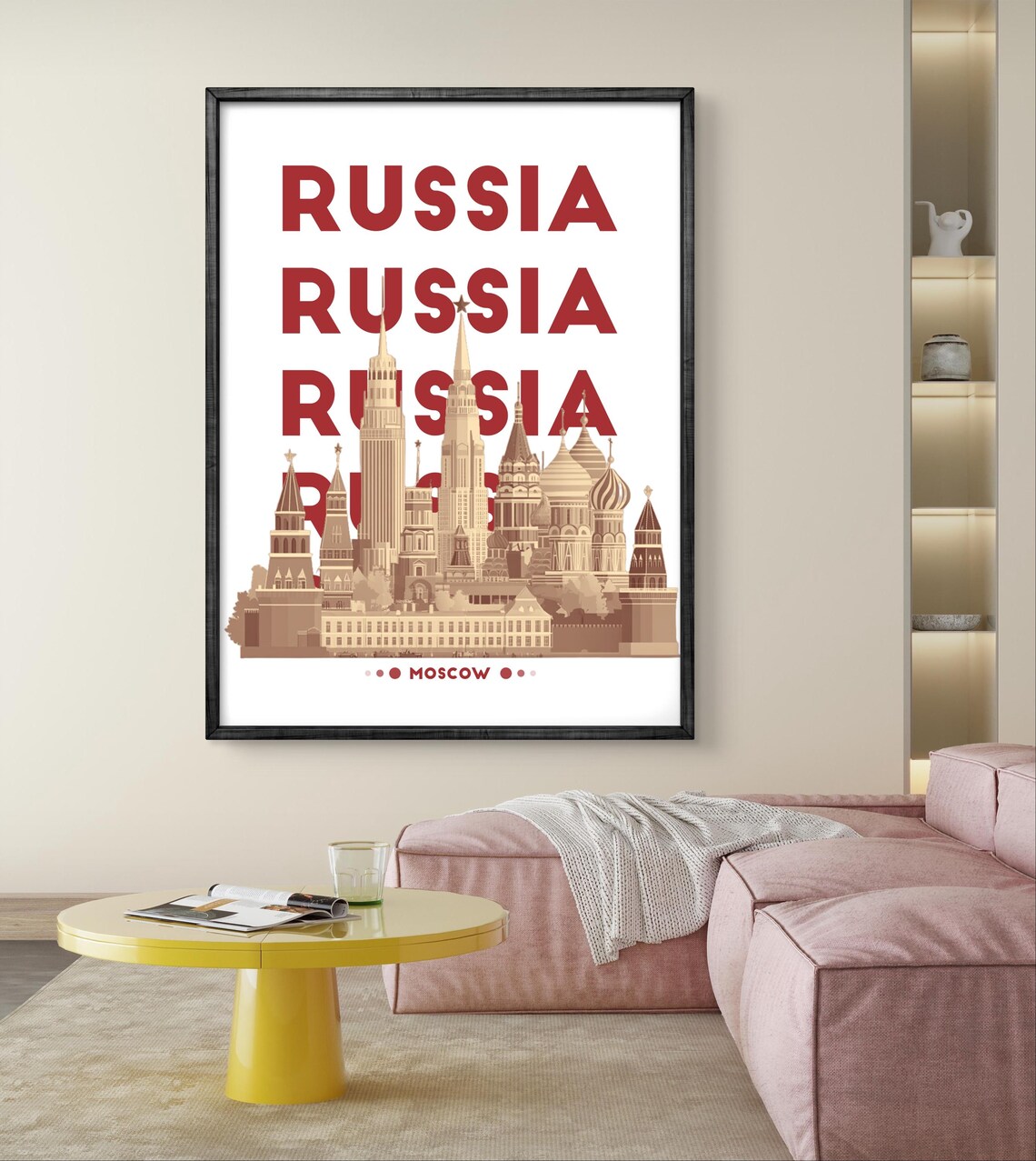 Russia Poster, Moscow Skyline With Kremlin