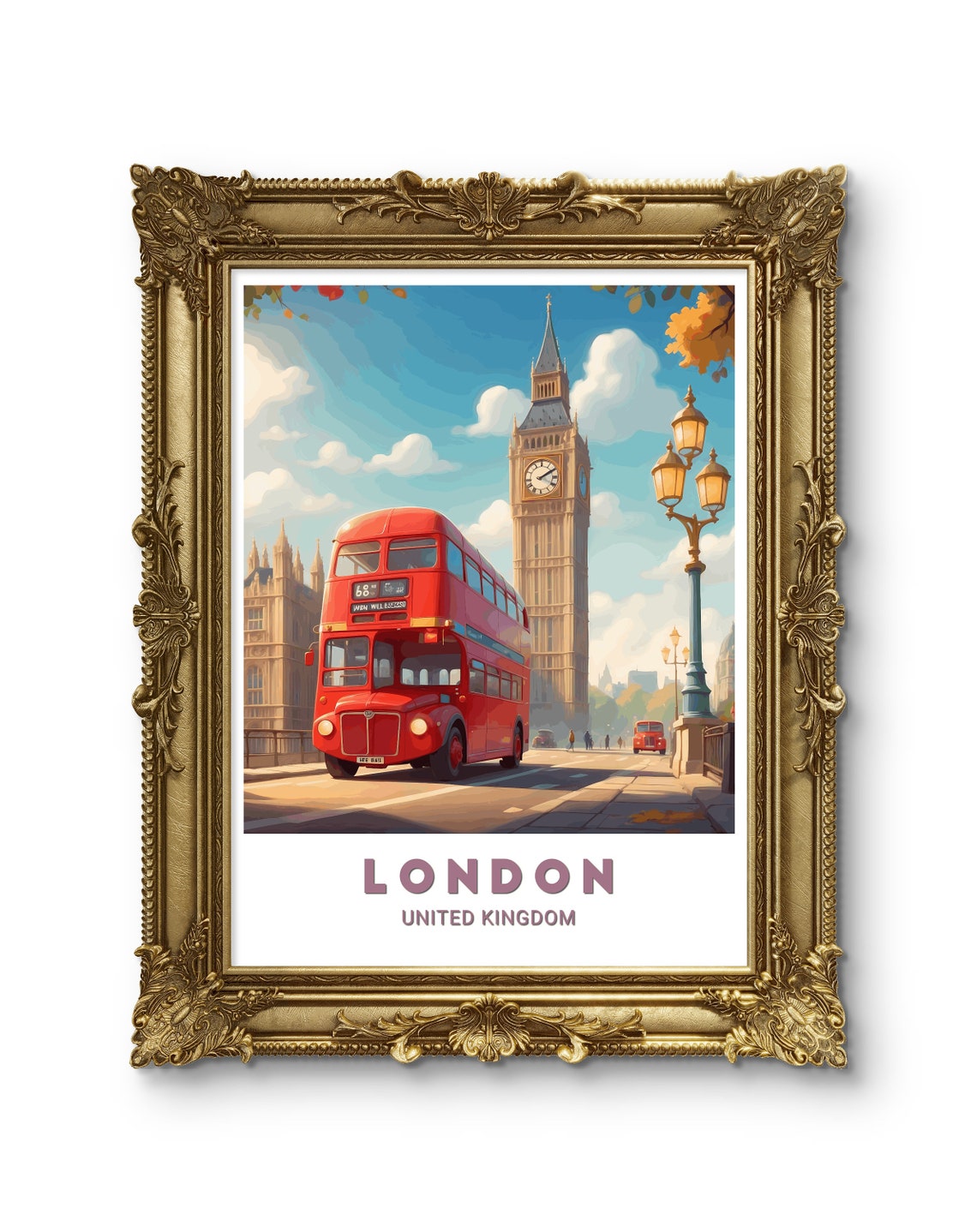 London Red Double Decker Bus And Big Ben United Kingdom Poster - Image 3
