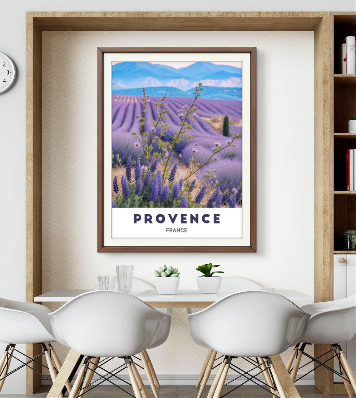 Provence France Lavender Field Wildflowers Mountain View Poster - Image 2