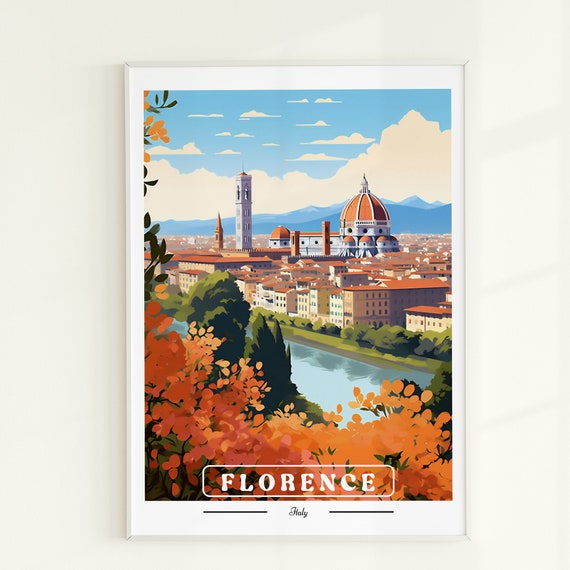 Florence Italy Print Cityscape Travel Poster