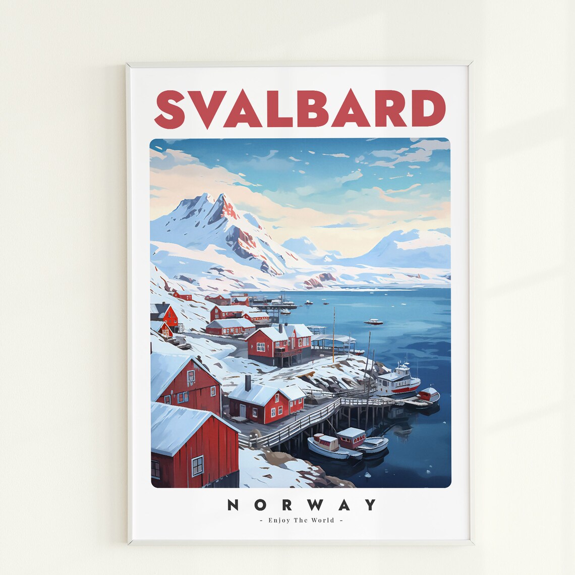 Svalbard Norway Travel Poster, Trendy Painting